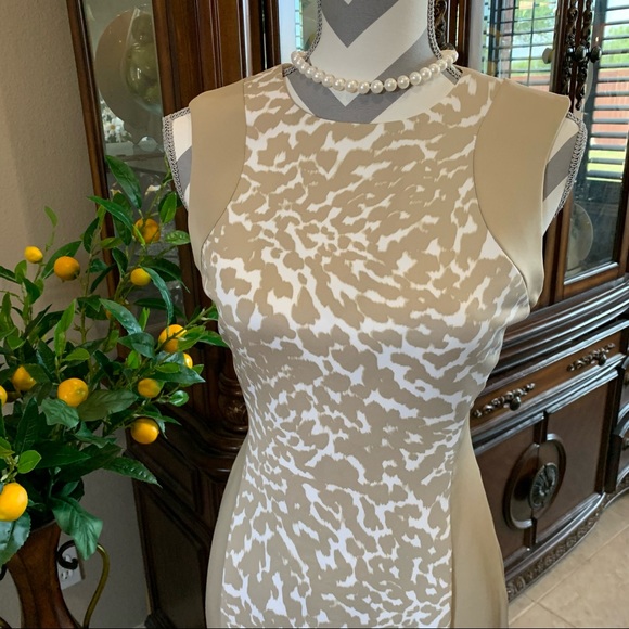 Calvin Klein | animal print colorblock scuba dress size 8 - Picture 5 of 15